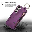 For Samsung Galaxy A54 4G / 5G RFlD Anti-theft Double Buckle Ring Zipper Card Phone Case(Dark Purple) - 2