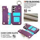 For Samsung Galaxy A54 4G / 5G RFlD Anti-theft Double Buckle Ring Zipper Card Phone Case(Dark Purple) - 3