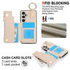 For Samsung Galaxy A35 5G RFlD Anti-theft Double Buckle Ring Zipper Card Phone Case(White) - 3