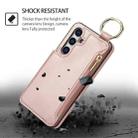 For Samsung Galaxy A25 4G / 5G RFlD Anti-theft Double Buckle Ring Zipper Card Phone Case(Rose Gold) - 2