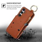 For Samsung Galaxy A25 4G / 5G RFlD Anti-theft Double Buckle Ring Zipper Card Phone Case(Brown) - 2