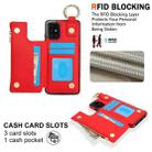 For Samsung Galaxy A51 4G RFlD Anti-theft Double Buckle Ring Zipper Card Phone Case(Red) - 3