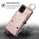 For Samsung Galaxy A51 4G RFlD Anti-theft Double Buckle Ring Zipper Card Phone Case(Rose Gold) - 2