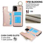For Samsung Galaxy A51 4G RFlD Anti-theft Double Buckle Ring Zipper Card Phone Case(Rose Gold) - 3