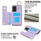 For Samsung Galaxy A52 4G / 5G RFlD Anti-theft Double Buckle Ring Zipper Card Phone Case(Purple) - 3