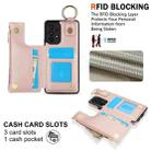For Samsung Galaxy A53 4G / 5G RFlD Anti-theft Double Buckle Ring Zipper Card Phone Case(Rose Gold) - 3