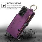 For Samsung Galaxy A53 4G / 5G RFlD Anti-theft Double Buckle Ring Zipper Card Phone Case(Dark Purple) - 2