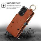 For Samsung Galaxy A53 4G / 5G RFlD Anti-theft Double Buckle Ring Zipper Card Phone Case(Brown) - 2