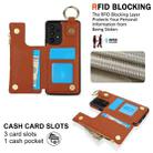 For Samsung Galaxy A53 4G / 5G RFlD Anti-theft Double Buckle Ring Zipper Card Phone Case(Brown) - 3