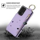 For Samsung Galaxy A73 4G / 5G RFlD Anti-theft Double Buckle Ring Zipper Card Phone Case(Purple) - 2