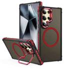 For Samsung Galaxy S24 Ultra 5G Rainbow Series Skin Feel MagSafe Lens Holder Phone Case(Red) - 1