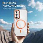 For Samsung Galaxy S23 FE 5G Rainbow Series Transparent MagSafe Lens Holder Phone Case(Orange) - 2