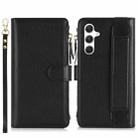For Samsung Galaxy A15 Wristband Holder Zipper Purse RFID Leather Phone Case(Black) - 2