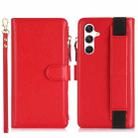 For Samsung Galaxy A15 Wristband Holder Zipper Purse RFID Leather Phone Case(Red) - 2