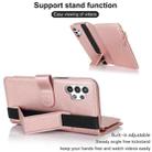 For Samsung Galaxy A13 5G / 4G Wristband Holder Zipper Purse RFID Leather Phone Case(Rose Gold) - 3