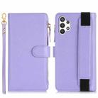 For Samsung Galaxy A13 5G / 4G Wristband Holder Zipper Purse RFID Leather Phone Case(Purple) - 2