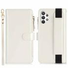 For Samsung Galaxy A13 5G / 4G Wristband Holder Zipper Purse RFID Leather Phone Case(White) - 2