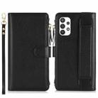 For Samsung Galaxy A53 Wristband Holder Zipper Purse RFID Leather Phone Case(Black) - 2