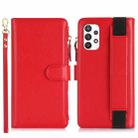 For Samsung Galaxy A53 Wristband Holder Zipper Purse RFID Leather Phone Case(Red) - 2