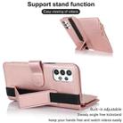 For Samsung Galaxy A72 Wristband Holder Zipper Purse RFID Leather Phone Case(Rose Gold) - 3