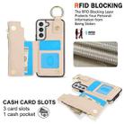 For Samsung Galaxy S21 FE 5G RFlD Anti-theft Double Buckle Ring Zipper Card Phone Case(White) - 3