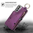 For Samsung Galaxy S21+ 5G RFlD Anti-theft Double Buckle Ring Zipper Card Phone Case(Dark Purple) - 2