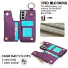 For Samsung Galaxy S21+ 5G RFlD Anti-theft Double Buckle Ring Zipper Card Phone Case(Dark Purple) - 3
