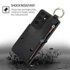 For Samsung Galaxy S21 Ultra 5G RFlD Anti-theft Double Buckle Ring Zipper Card Phone Case(Black) - 2