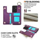 For Samsung Galaxy S21 Ultra 5G RFlD Anti-theft Double Buckle Ring Zipper Card Phone Case(Dark Purple) - 3