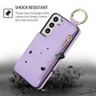 For Samsung Galaxy S22 5G RFlD Anti-theft Double Buckle Ring Zipper Card Phone Case(Purple) - 2