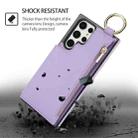 For Samsung Galaxy S22 Ultra 5G RFlD Anti-theft Double Buckle Ring Zipper Card Phone Case(Purple) - 2