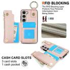 For Samsung Galaxy S23 5G RFlD Anti-theft Double Buckle Ring Zipper Card Phone Case(Rose Gold) - 3