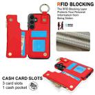 For Samsung Galaxy S23 FE 5G RFlD Anti-theft Double Buckle Ring Zipper Card Phone Case(Red) - 3