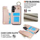 For Samsung Galaxy S23 FE 5G RFlD Anti-theft Double Buckle Ring Zipper Card Phone Case(Rose Gold) - 3