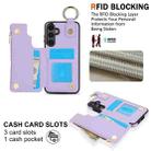 For Samsung Galaxy S23 FE 5G RFlD Anti-theft Double Buckle Ring Zipper Card Phone Case(Purple) - 3