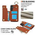 For Samsung Galaxy S23 FE 5G RFlD Anti-theft Double Buckle Ring Zipper Card Phone Case(Brown) - 3