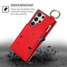 For Samsung Galaxy S23 Ultra 5G RFlD Anti-theft Double Buckle Ring Zipper Card Phone Case(Red) - 2