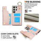 For Samsung Galaxy S23 Ultra 5G RFlD Anti-theft Double Buckle Ring Zipper Card Phone Case(Rose Gold) - 3