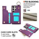 For Samsung Galaxy S23 Ultra 5G RFlD Anti-theft Double Buckle Ring Zipper Card Phone Case(Dark Purple) - 3