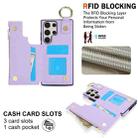 For Samsung Galaxy S23 Ultra 5G RFlD Anti-theft Double Buckle Ring Zipper Card Phone Case(Purple) - 3
