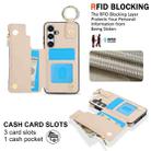 For Samsung Galaxy S24 5G RFlD Anti-theft Double Buckle Ring Zipper Card Phone Case(White) - 3