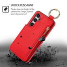 For Samsung Galaxy S24 5G RFlD Anti-theft Double Buckle Ring Zipper Card Phone Case(Red) - 2