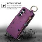 For Samsung Galaxy S24 5G RFlD Anti-theft Double Buckle Ring Zipper Card Phone Case(Dark Purple) - 2