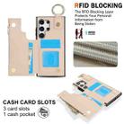 For Samsung Galaxy S24 Ultra 5G RFlD Anti-theft Double Buckle Ring Zipper Card Phone Case(White) - 3