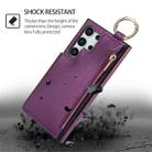 For Samsung Galaxy S24 Ultra 5G RFlD Anti-theft Double Buckle Ring Zipper Card Phone Case(Dark Purple) - 2