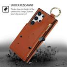 For Samsung Galaxy S24 Ultra 5G RFlD Anti-theft Double Buckle Ring Zipper Card Phone Case(Brown) - 2