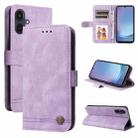 For Samsung Galaxy A25 5G Japan Version / A25e Skin Feel Life Tree Metal Button Leather Phone Case(Purple) - 1