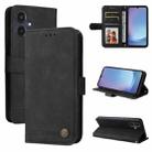 For Samsung Galaxy A25 5G Japan Version / A25e Skin Feel Life Tree Metal Button Leather Phone Case(Black) - 1
