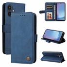 For Samsung Galaxy A25 5G Japan Version / A25e Skin Feel Life Tree Metal Button Leather Phone Case(Blue) - 1