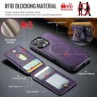 For iPhone 16 Pro Max DG.MING K1 MagSafe Detachable Wallet RFID Back Cover Phone Case(Purple) - 3